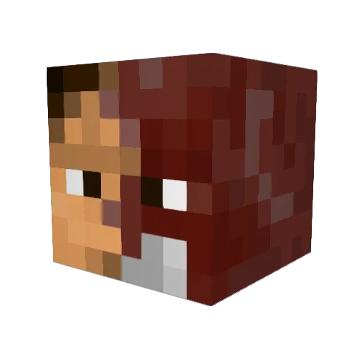 pcrmose1 Minecraft avatar head, 3D render