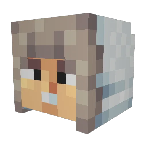 pcuenca Minecraft avatar head, 3D render