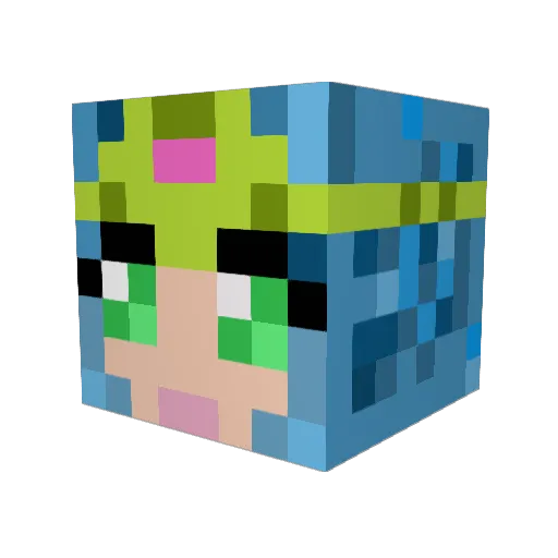 pcushing Minecraft avatar head, 3D render