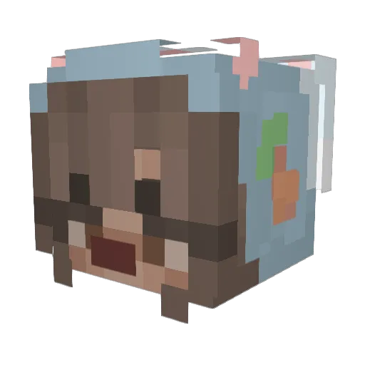 pdheart Minecraft avatar head, 3D render
