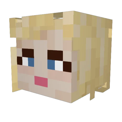 pdufou Minecraft avatar head, 3D render