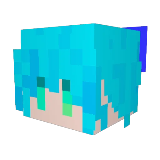 pdwater Minecraft avatar head, 3D render