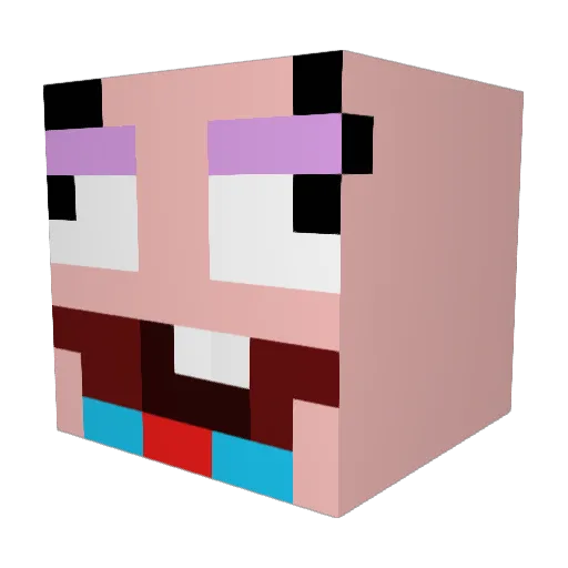 pdxfps1_ Minecraft avatar head, 3D render