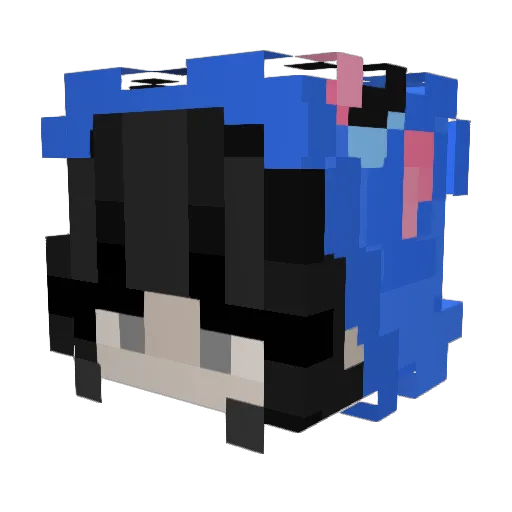 pe_e Minecraft avatar head, 3D render