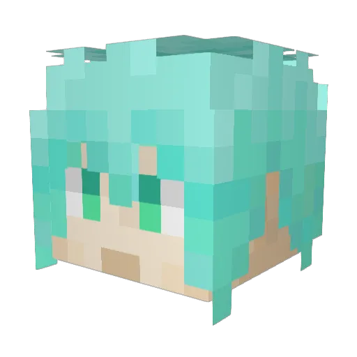 pe_yo Minecraft avatar head, 3D render