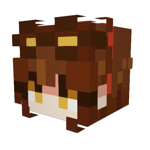 peachycha Minecraft avatar head, 3D render