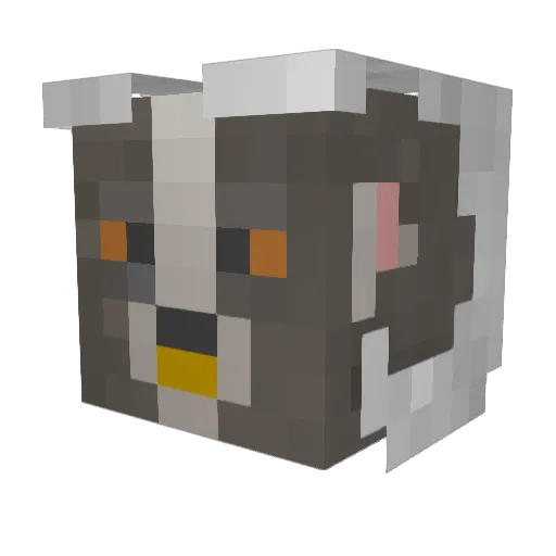 peachycian Minecraft avatar head, 3D render