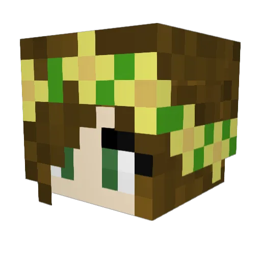 peachynagisa Minecraft avatar head, 3D render
