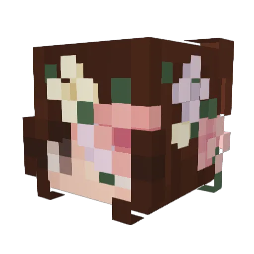 peahrl Minecraft avatar head, 3D render