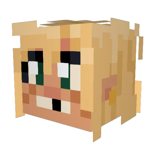 pealooza Minecraft avatar head, 3D render