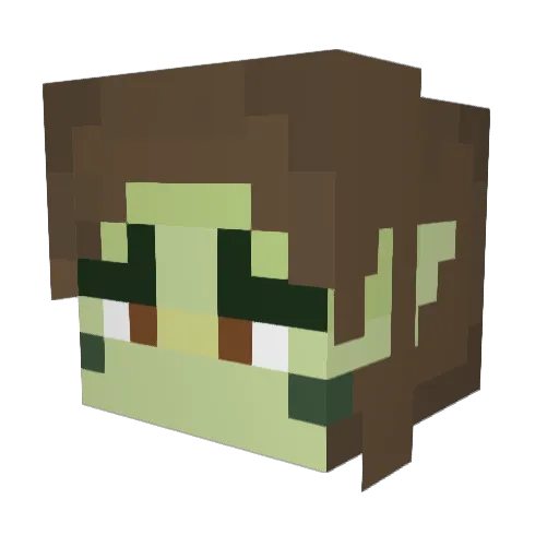 peanutblart Minecraft avatar head, 3D render