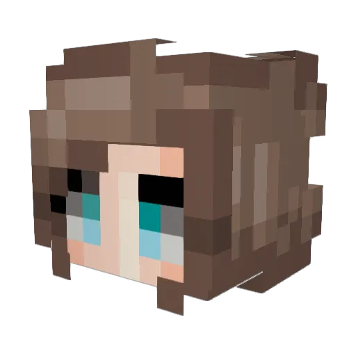 pebblepoppy Minecraft avatar head, 3D render