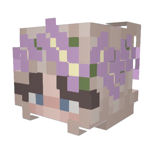 pebbles_07 Minecraft avatar head, 3D render