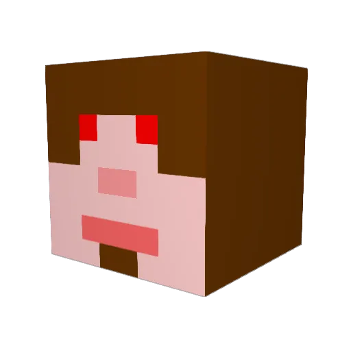 pecuryo Minecraft avatar head, 3D render