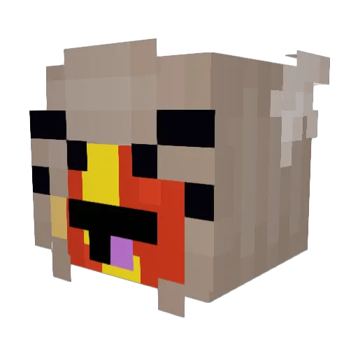 pedowel Minecraft avatar head, 3D render