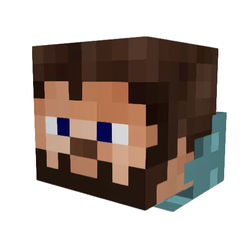 pedroDeak Minecraft avatar head, 3D render