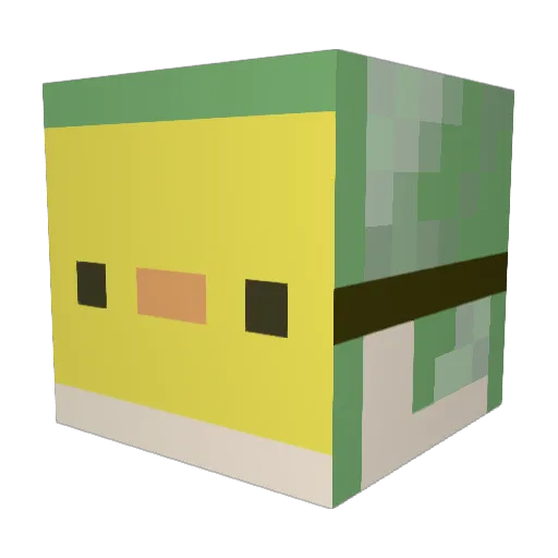 pee_suke Minecraft avatar head, 3D render