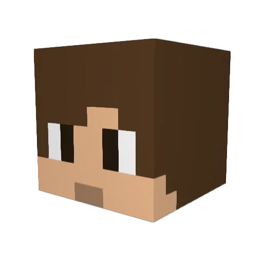 peertje_ Minecraft avatar head, 3D render