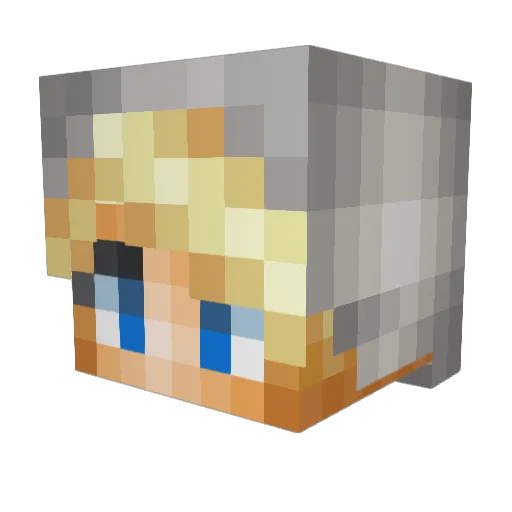 peeweepee Minecraft avatar head, 3D render
