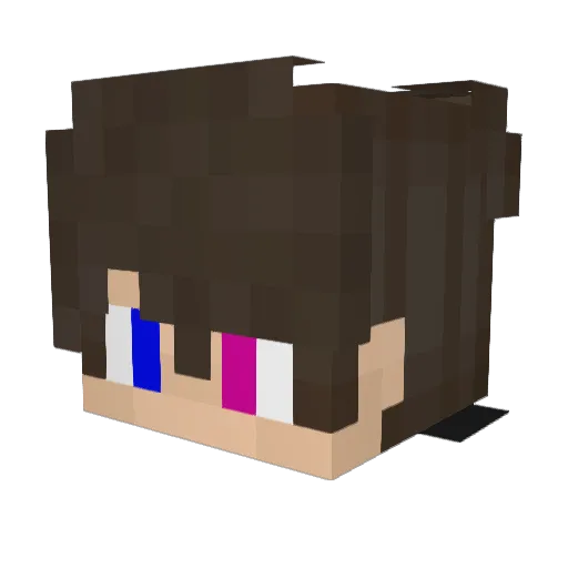 peko_25 Minecraft avatar head, 3D render