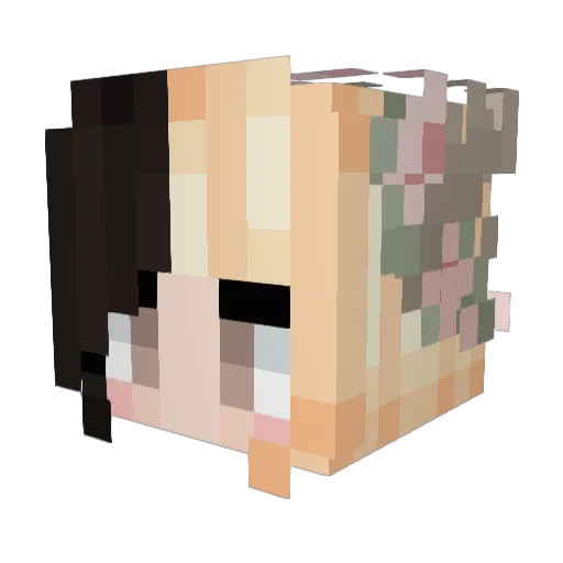 pelcia_ Minecraft avatar head, 3D render