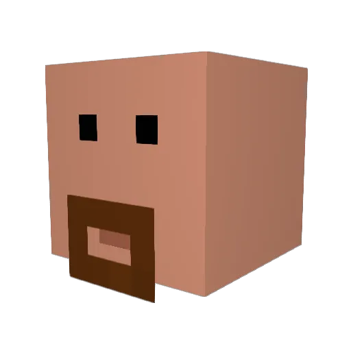 pelezinX Minecraft avatar head, 3D render