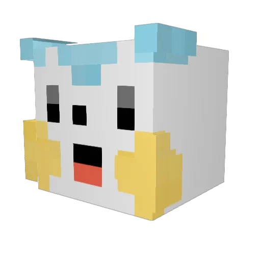 pelusoide Minecraft avatar head, 3D render