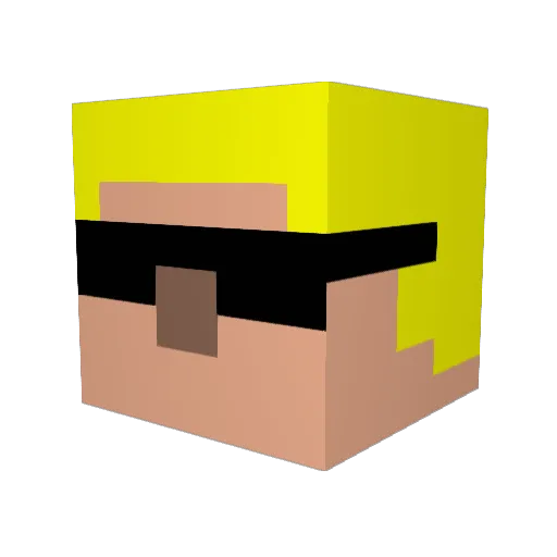 pemanolo Minecraft avatar head, 3D render