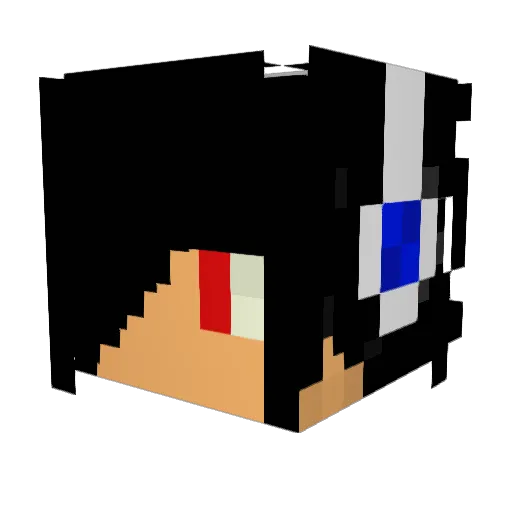 pencilled Minecraft avatar head, 3D render
