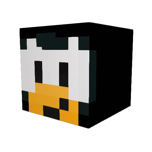 penguinntv Minecraft avatar head, 3D render