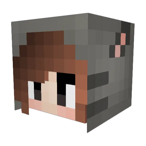 pennybourd Minecraft avatar head, 3D render