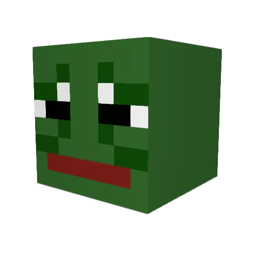 pepeGogh Minecraft avatar head, 3D render