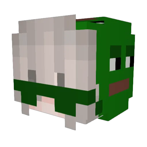 pepe_002 Minecraft avatar head, 3D render
