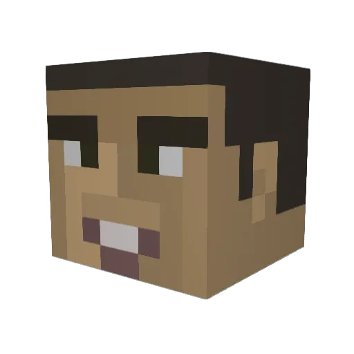 pepebope Minecraft avatar head, 3D render