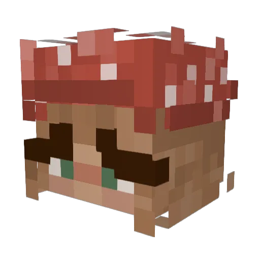 pepezzu Minecraft avatar head, 3D render