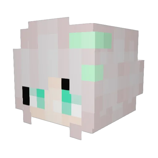 peppermint__ Minecraft avatar head, 3D render