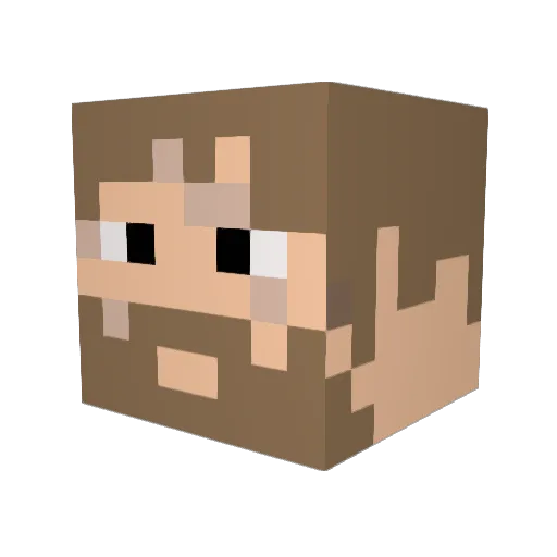 peqqt Minecraft avatar head, 3D render