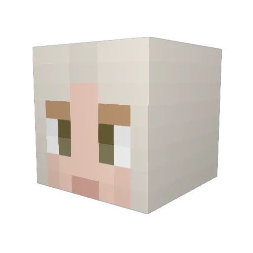 percbaby Minecraft avatar head, 3D render