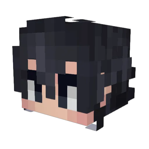 perchu_ Minecraft avatar head, 3D render