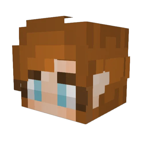 perecame Minecraft avatar head, 3D render