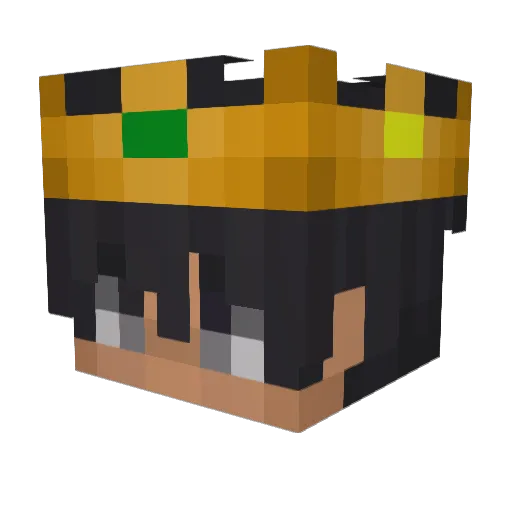 peremptory Minecraft avatar head, 3D render