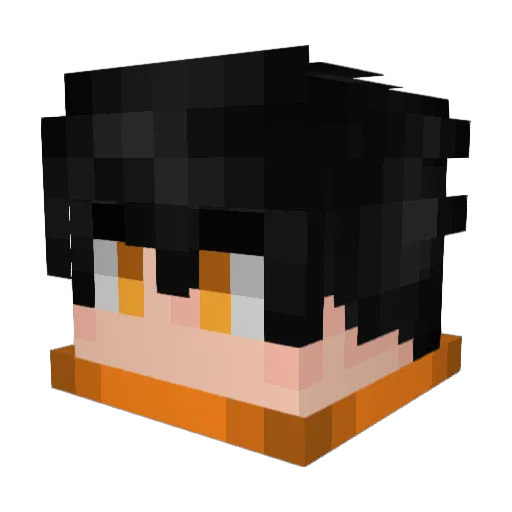 perfecteyes Minecraft avatar head, 3D render