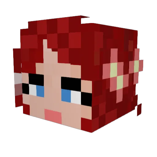 perforating Minecraft avatar head, 3D render