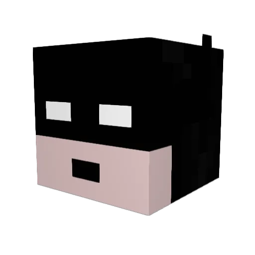 perfunctory Minecraft avatar head, 3D render