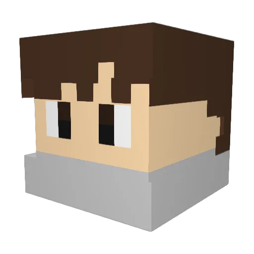 peridro Minecraft avatar head, 3D render