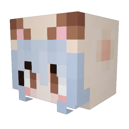 periwinkle6 Minecraft avatar head, 3D render