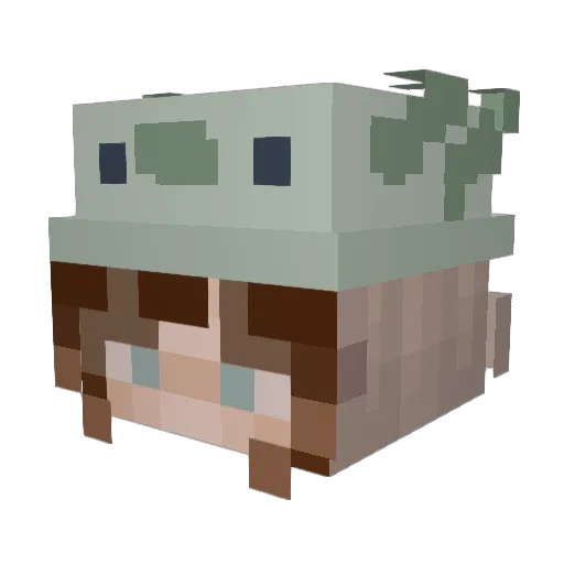 periwinkleari Minecraft avatar head, 3D render