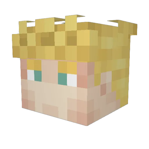 permaWatt Minecraft avatar head, 3D render