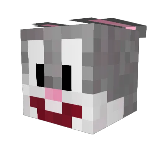 pernalonga Minecraft avatar head, 3D render