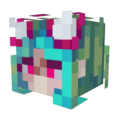 perolc Minecraft avatar head, 3D render